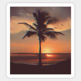 sunset beach Sticker